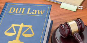 DUI law legal book and gavel